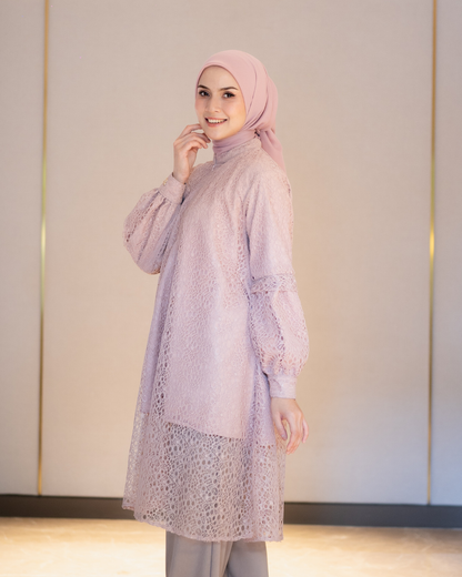 Amara Lace Tunic - Dusty Rose