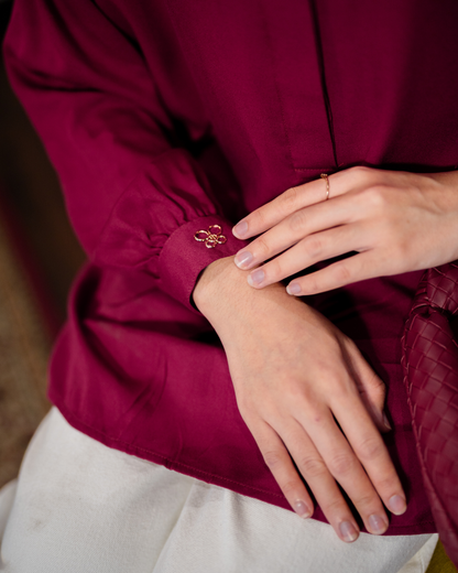 Evania Blouse - Maroon