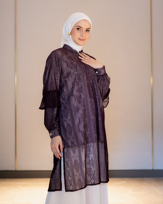Noor Lace Tunic - Royal Plum