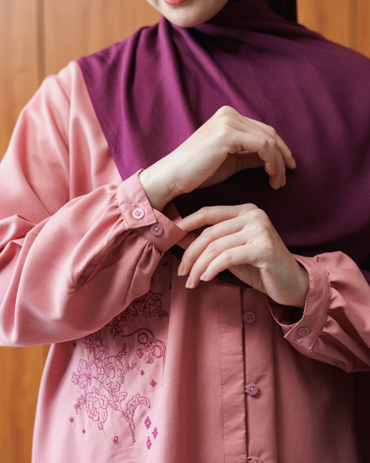 Sorelle Button Blouse - Dusty Rose