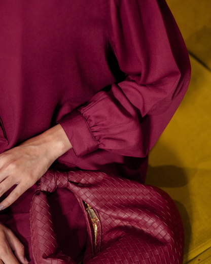 Evania Blouse - Maroon