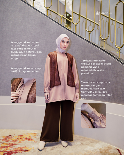 Noor Outer Lace Blouse - Rose Chesnut