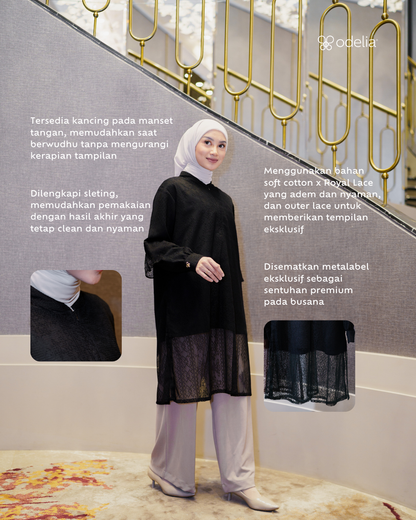 Noor Lace Tunic - Midnight