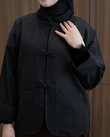 Outer Cheongsam - Luxe Black