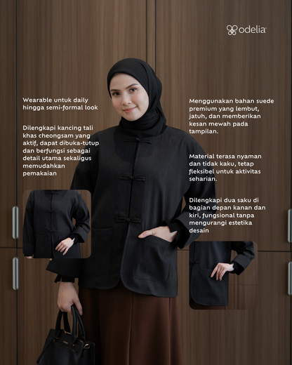Outer Cheongsam - Luxe Black