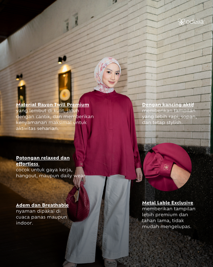 Evania Blouse - Maroon