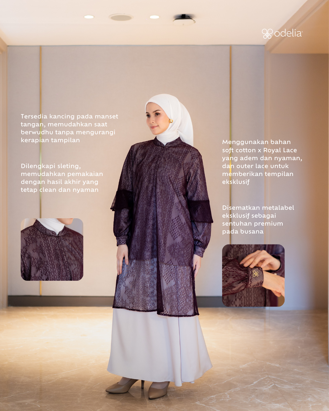 Noor Lace Tunic - Royal Plum