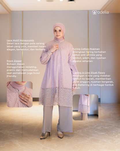 Amara Lace Tunic - Dusty Rose