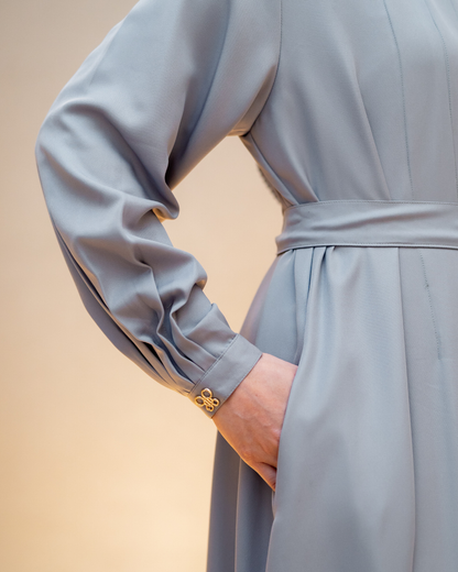 Noor Drapery Dress - Silver Mist