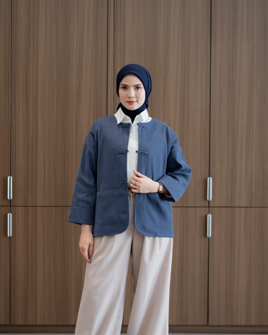 Outer Cheongsam - Indigo