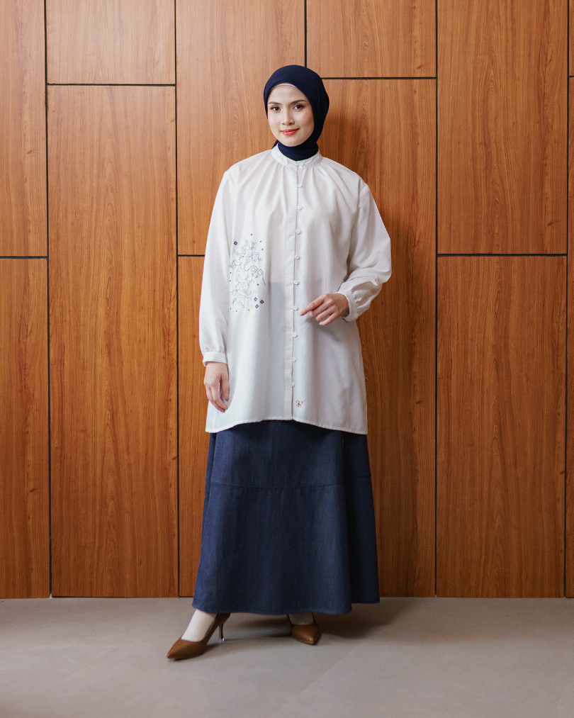 Sorelle Button Blouse - Pearl White