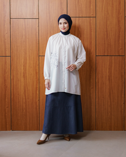 Sorelle Button Blouse - Pearl White