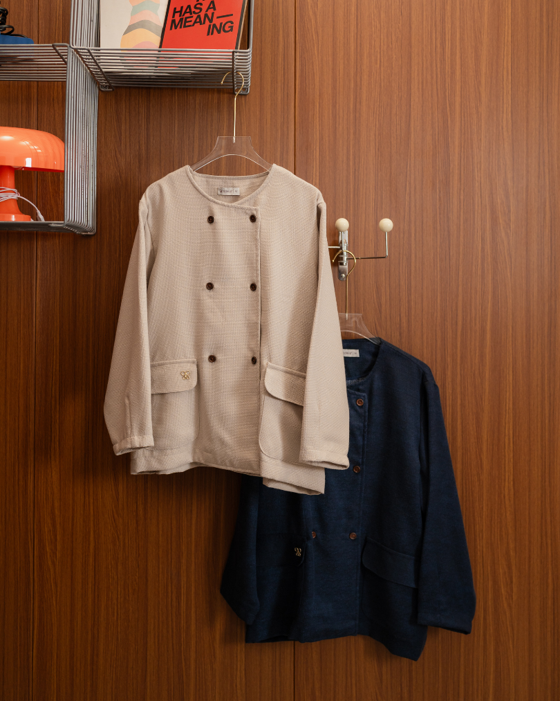 Maison Barrel Tweed Blazer