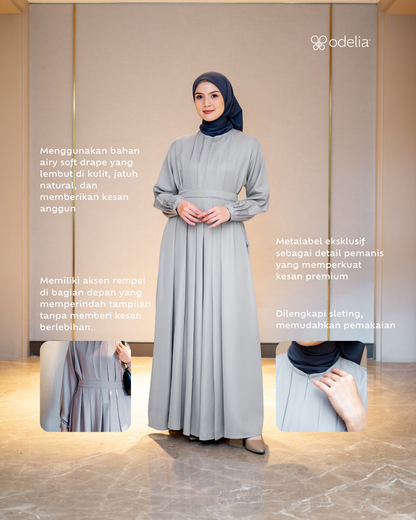 Noor Drapery Dress - Silver Mist