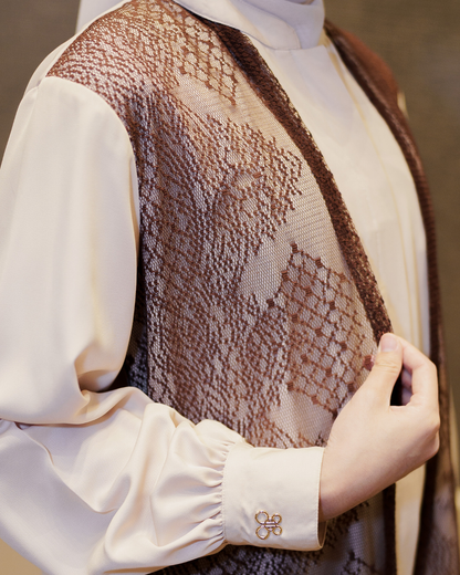 Noor Outer Lace Blouse - Ivory Wood