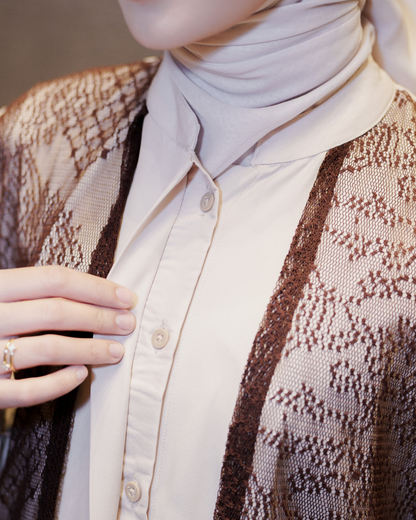 Noor Outer Lace Blouse - Ivory Wood