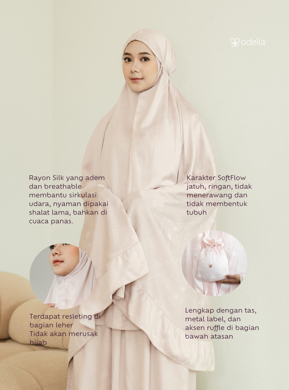 Rihla Soft Flow Prayer Set - Natural Beige
