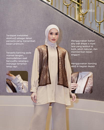 Noor Outer Lace Blouse - Ivory Wood