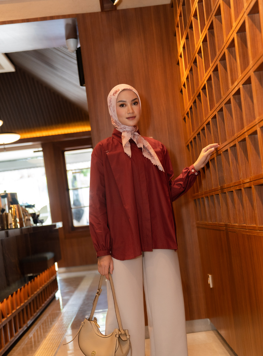 Serene Fold Shirt - Spiced Brick