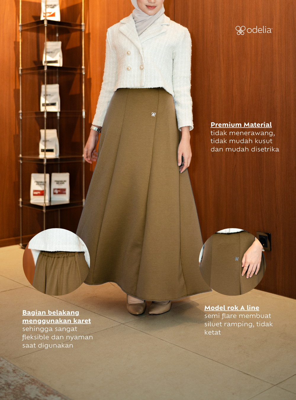 Elora Twirl Skirt - Caramel
