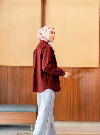 Serene Fold Shirt - Spiced Brick
