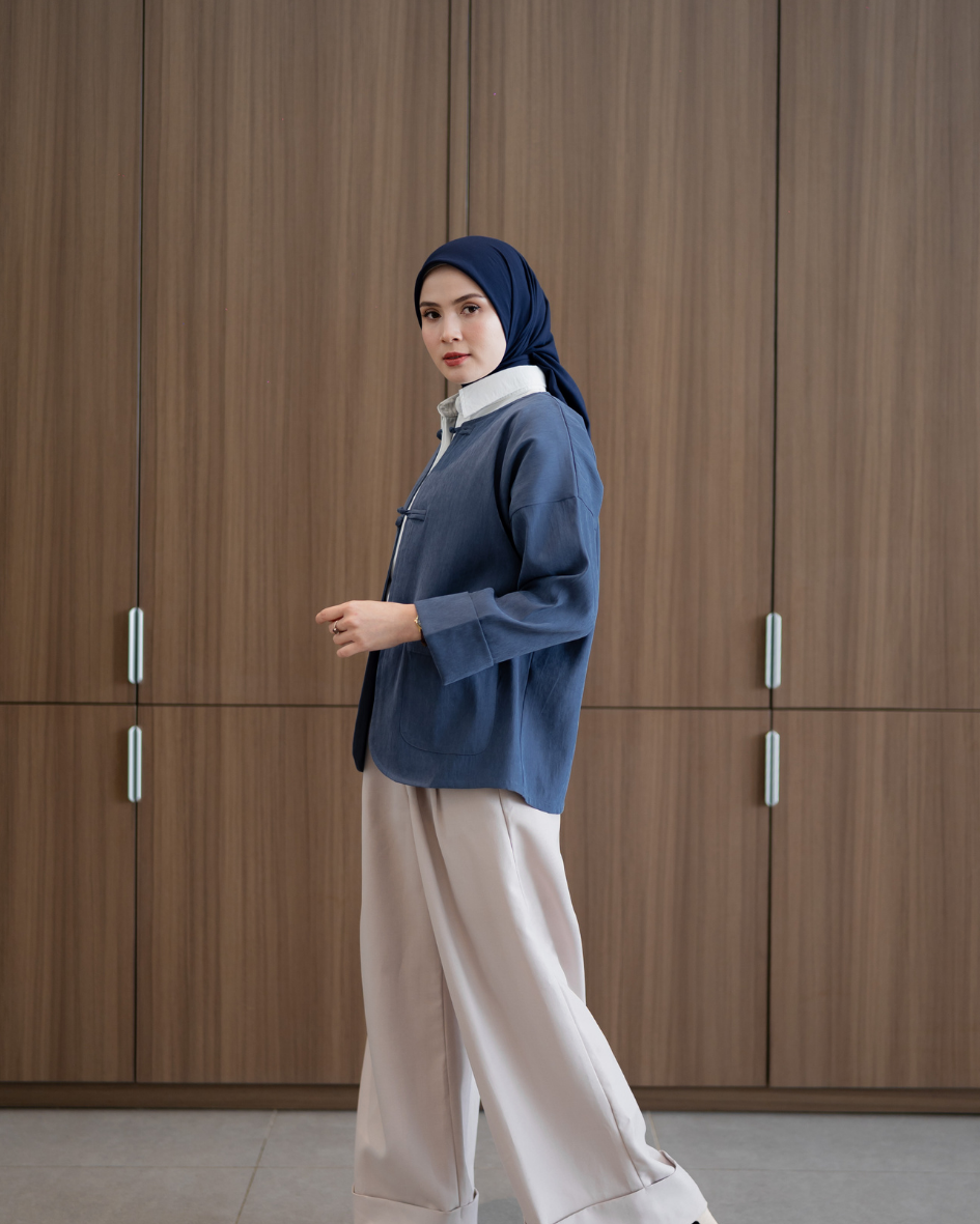 Outer Cheongsam - Indigo