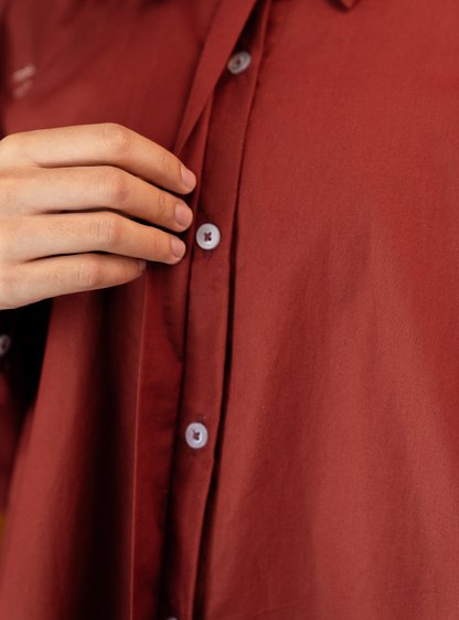 Serene Fold Shirt - Spiced Brick