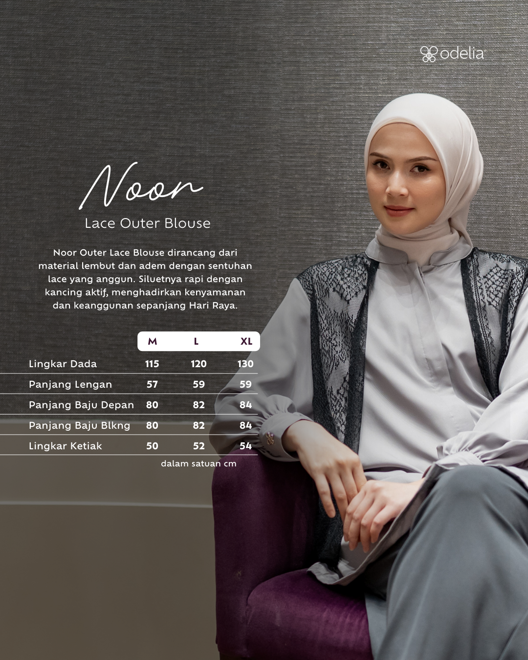 Noor Outer Lace Blouse - Stone Black