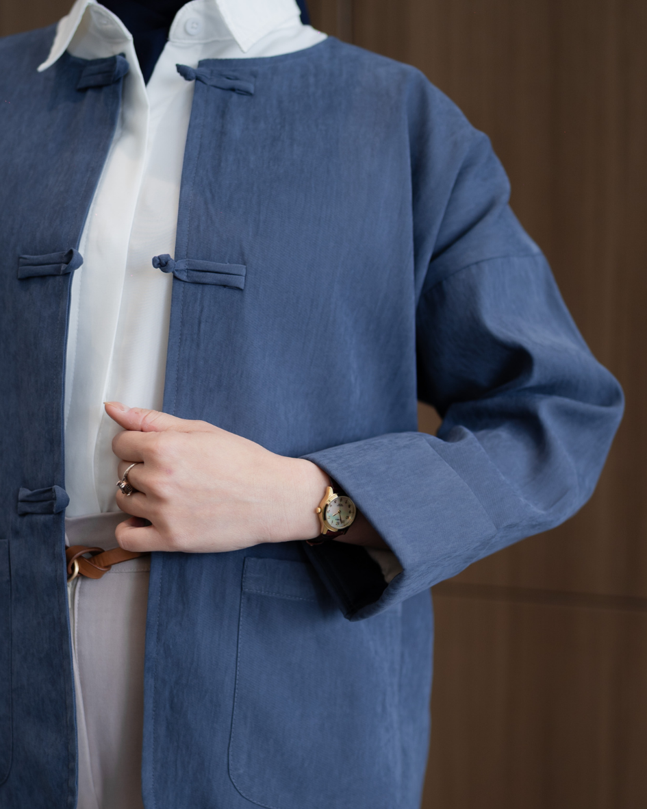 Outer Cheongsam - Indigo