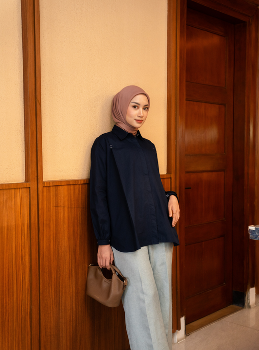 Serene Fold Shirt - Navy