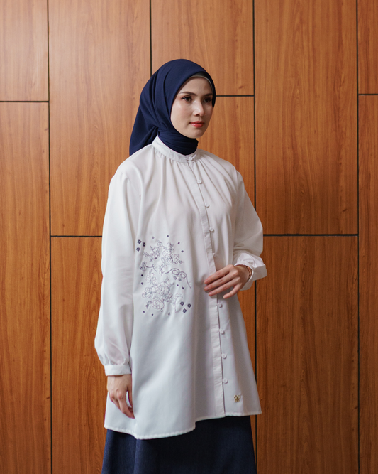 Sorelle Button Blouse - Pearl White