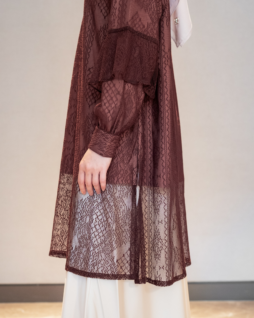 Noor Lace Tunic - Mahogany