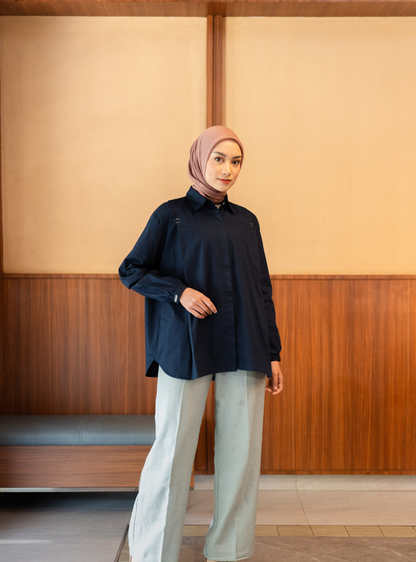 Serene Fold Shirt - Navy
