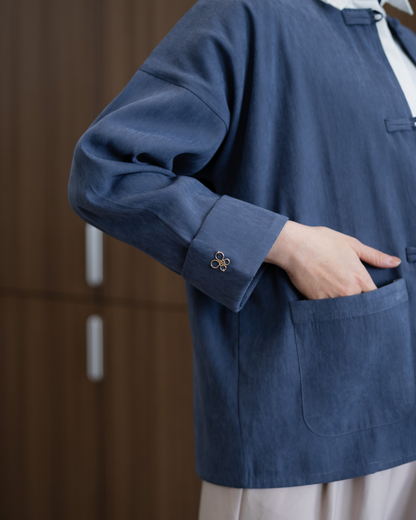 Outer Cheongsam - Indigo