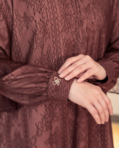 Noor Lace Tunic - Mahogany
