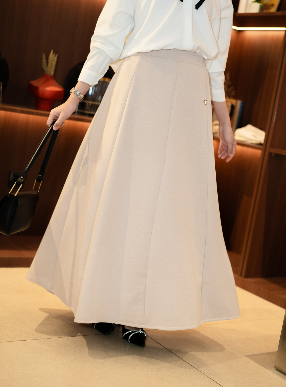 Elora Twirl Skirt - Beige