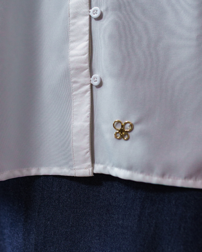 Sorelle Button Blouse - Pearl White