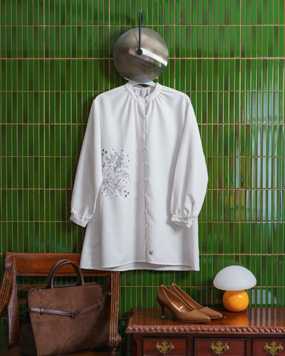 Sorelle Button Blouse - Pearl White