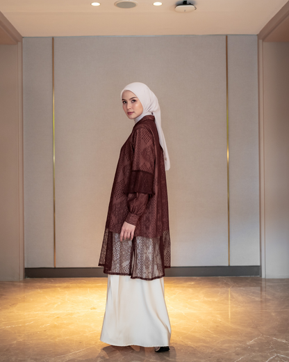 Noor Lace Tunic - Mahogany