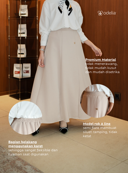 Elora Twirl Skirt - Beige