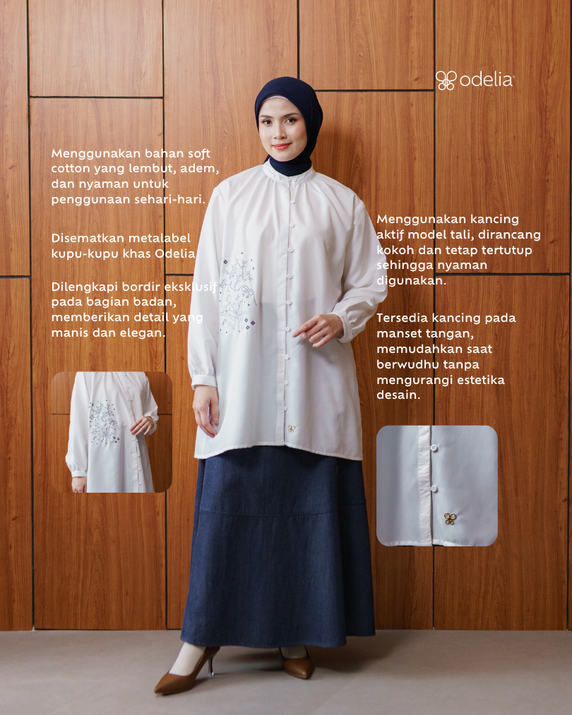 Sorelle Button Blouse - Pearl White