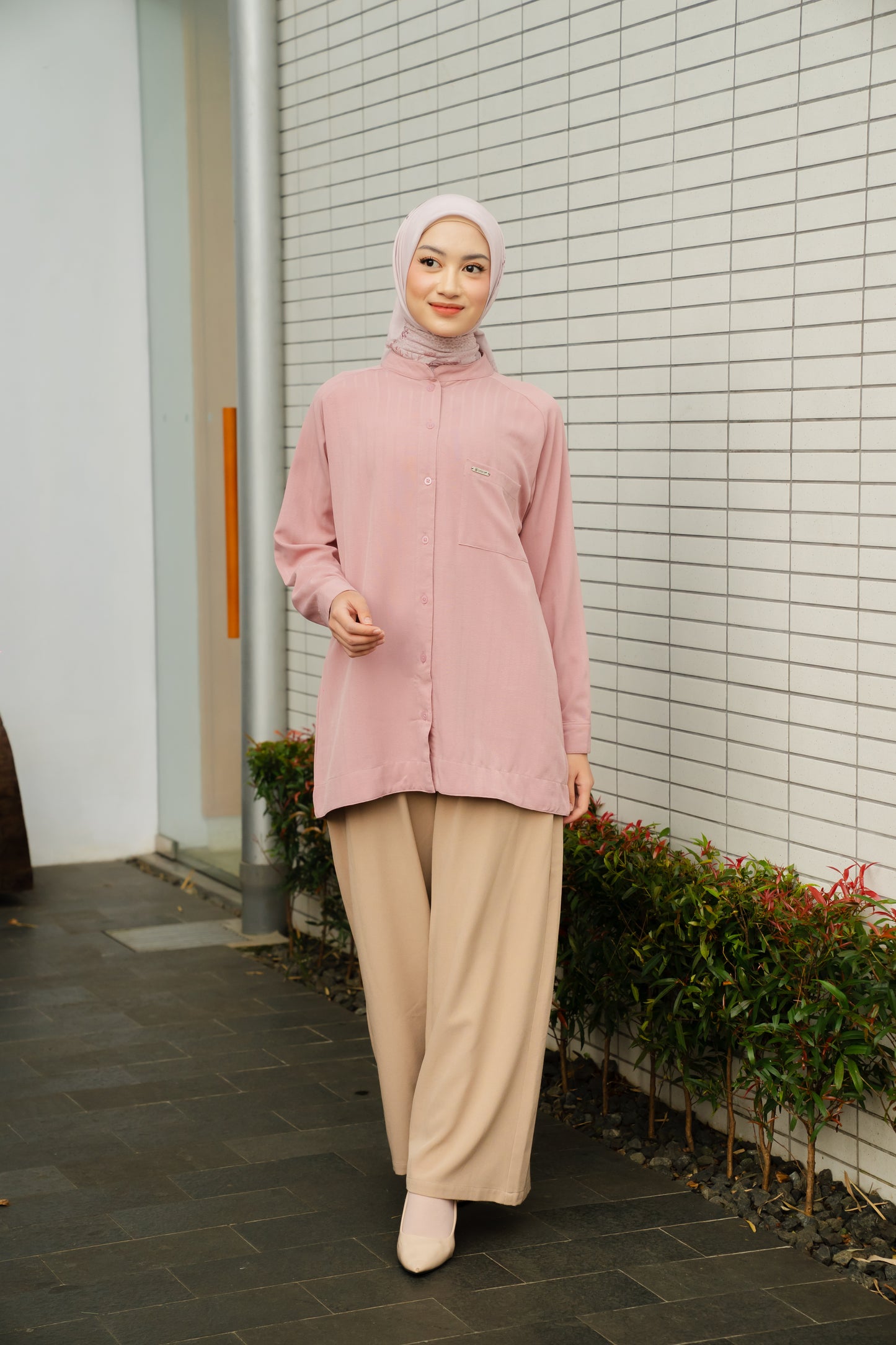 Alinia Shirt - Peach Pink