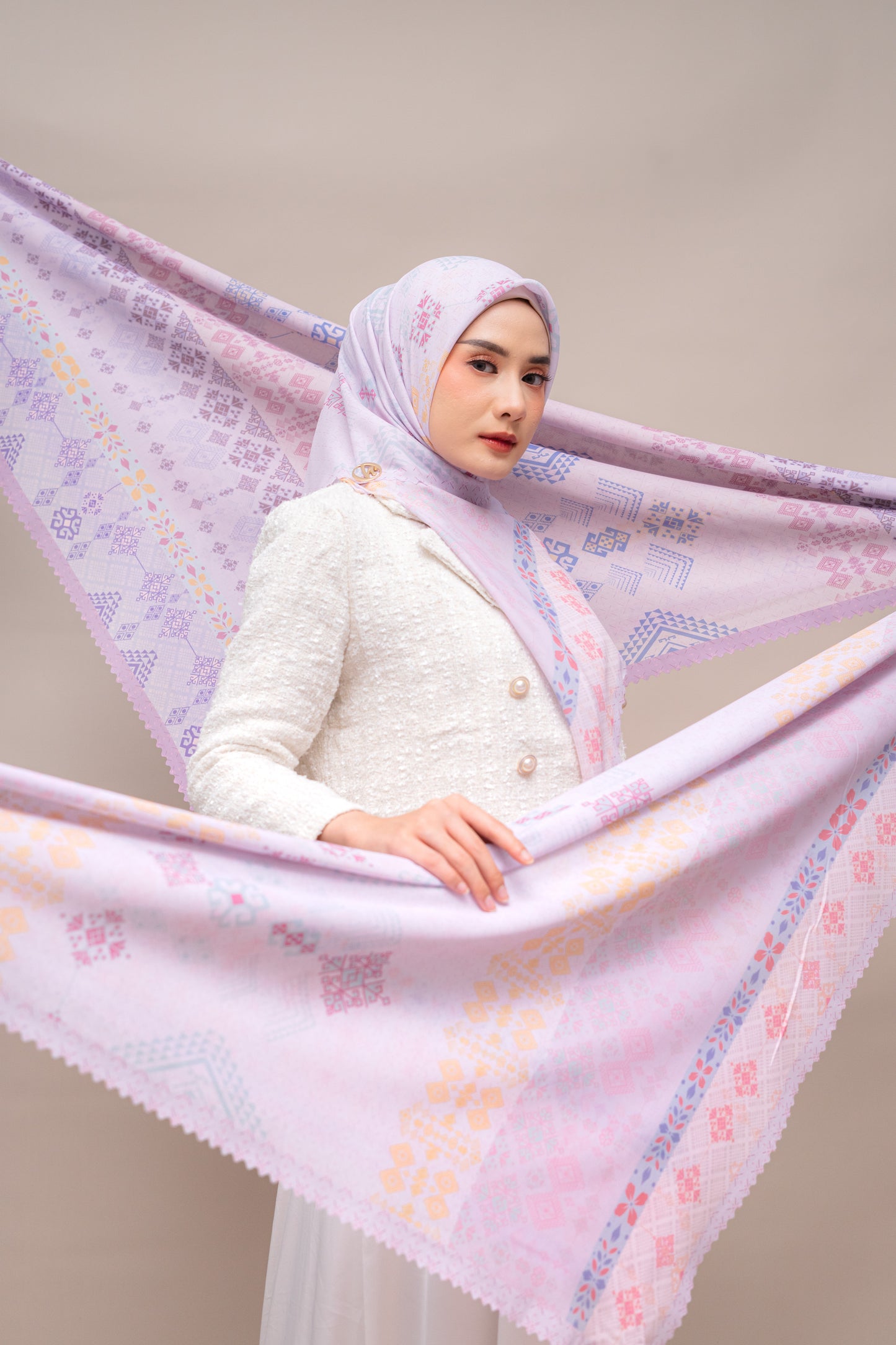 Allure Ethnique Scarf - Pink Pastel