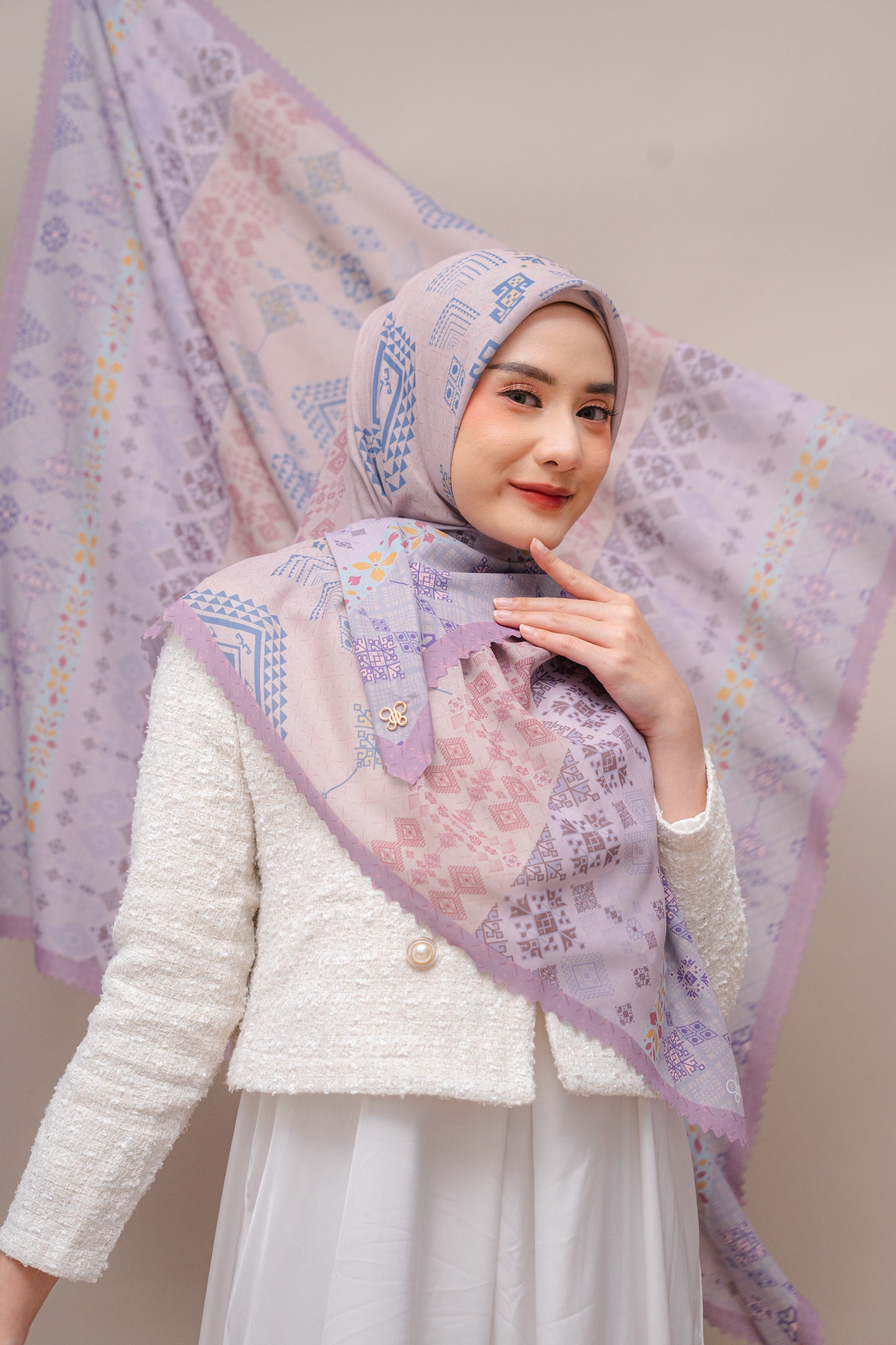 Allure Ethnique Scarf - Smoke Purple