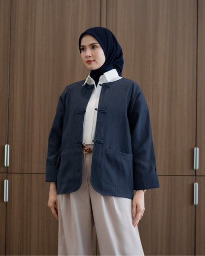 Outer Cheongsam - Navy