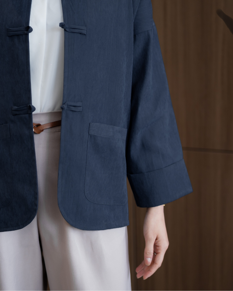 Outer Cheongsam - Navy